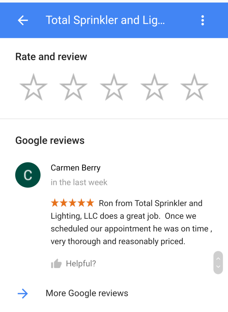 sprinkler repair review